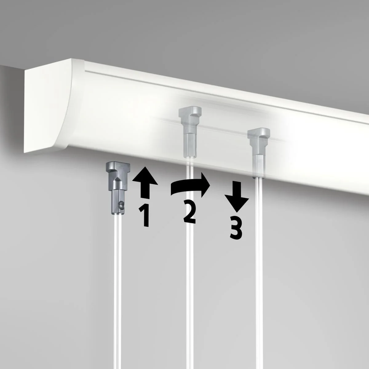 Cimaise Plafond Click Up Rail 200cm + clips + vis & chevilles multimatériaux - Cimaise Tableau Artiteq - Image 6