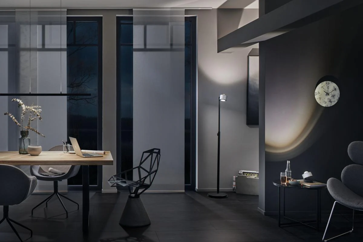 Lampadaire LED Aldan 17W noir et alu brossé - éclairage tableau - Image 6