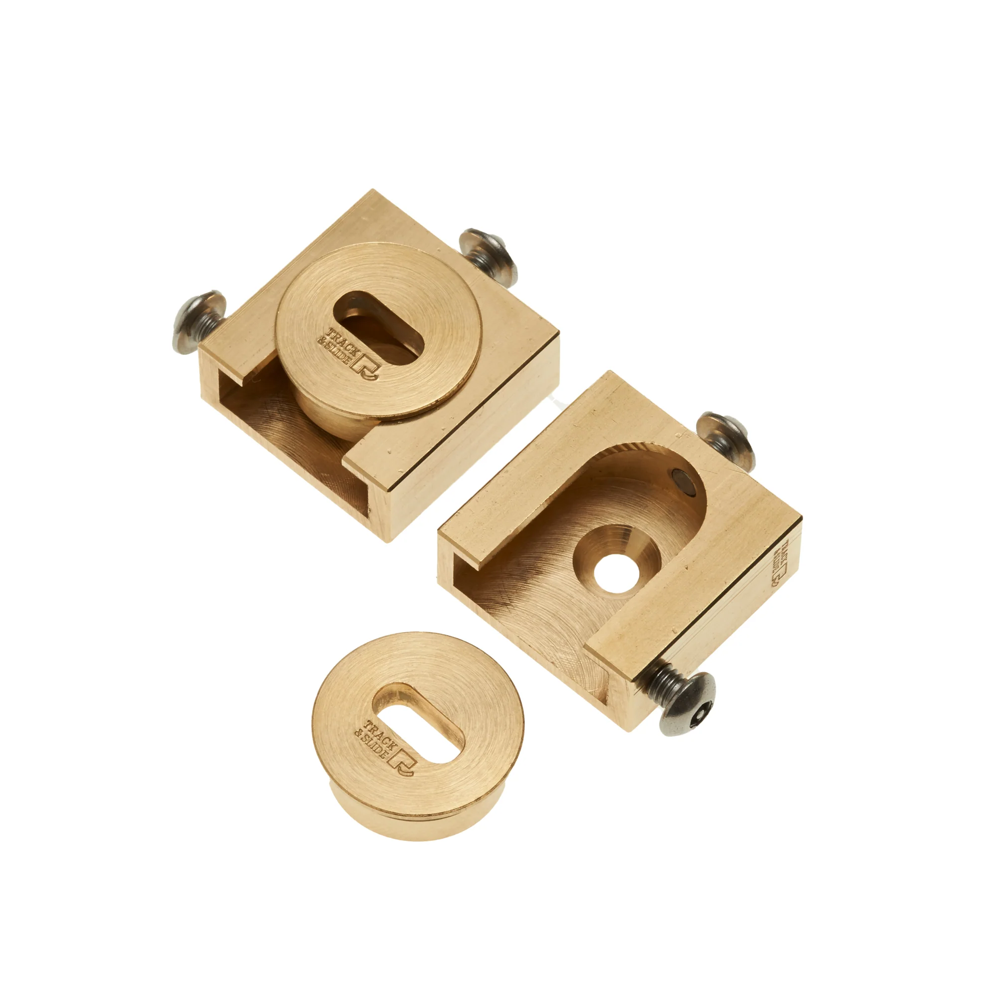 Paire de platine sécurisée à visser sur cadre/châssis bois 80 kg (TS S) accrochage d'œuvres Track & Slide