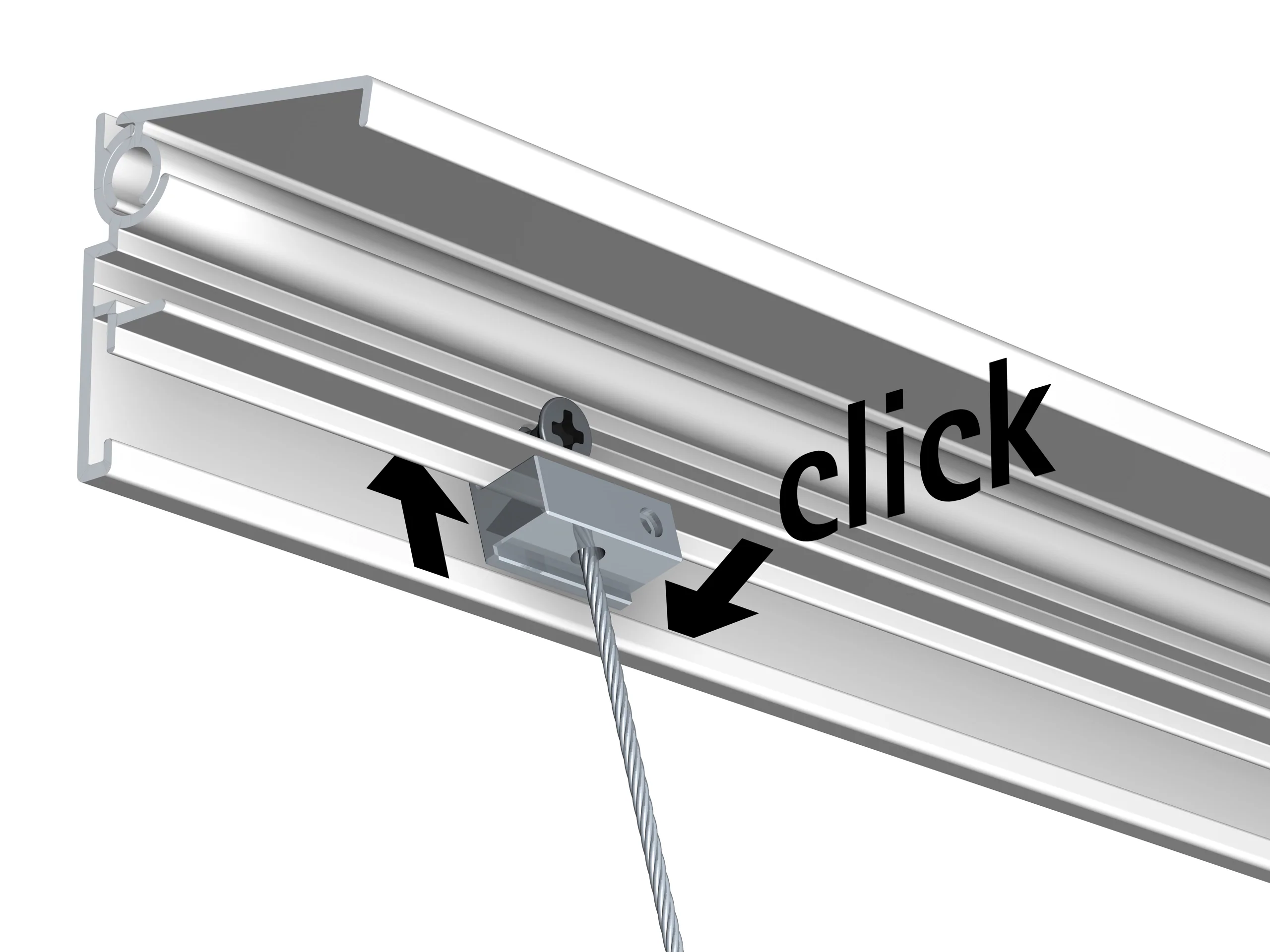Set Slider câble acier inoxydable 1,8 mm Noir pour cimaise Museum PLUS - Track & Slide - Image 3